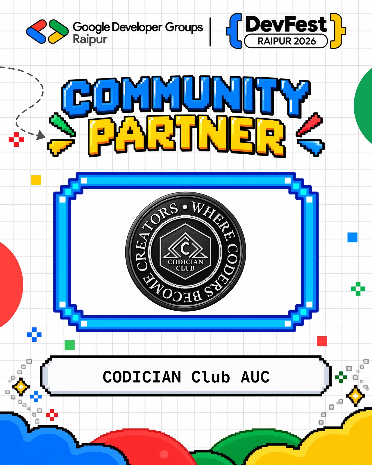 CODICIAN Club AUC - DevFest Raipur 2026 Community Partner